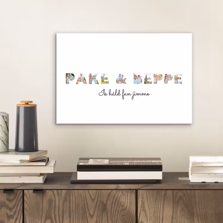 Aluminium schilderij - Pake & Beppe - Lettercollage — 2
