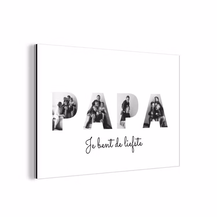Aluminium schilderij - Papa - Lettercollage — 1