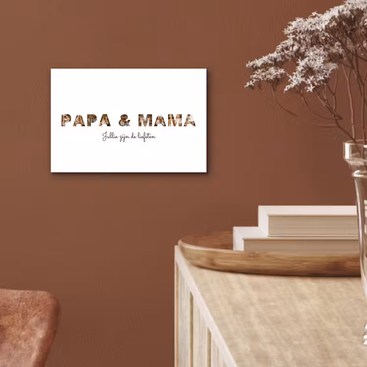 Aluminium schilderij - Papa & Mama - Lettercollage — 5