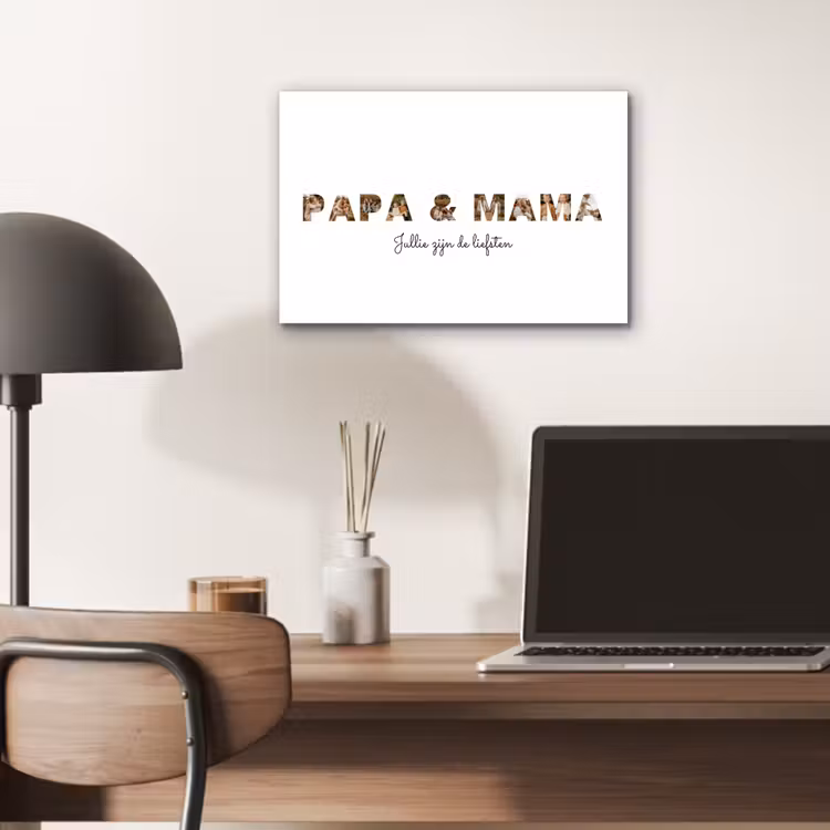 Aluminium schilderij - Papa & Mama - Lettercollage — 6