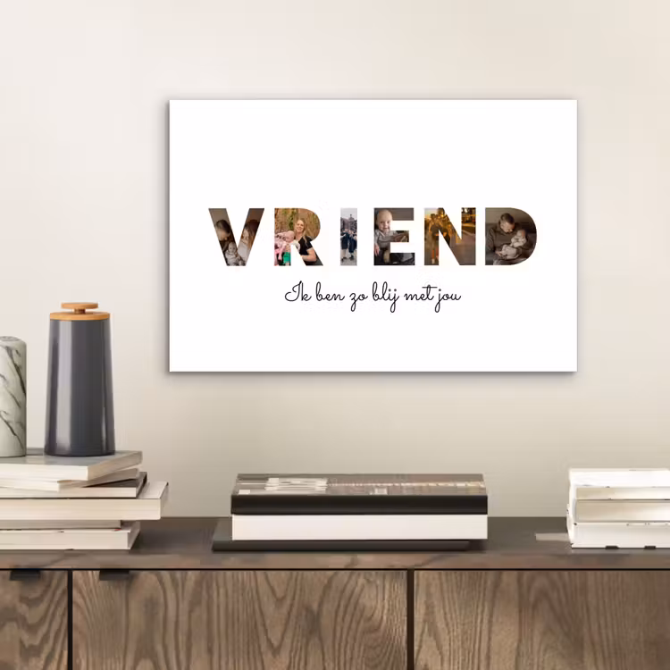 Aluminium schilderij - Vriend - Lettercollage — 2