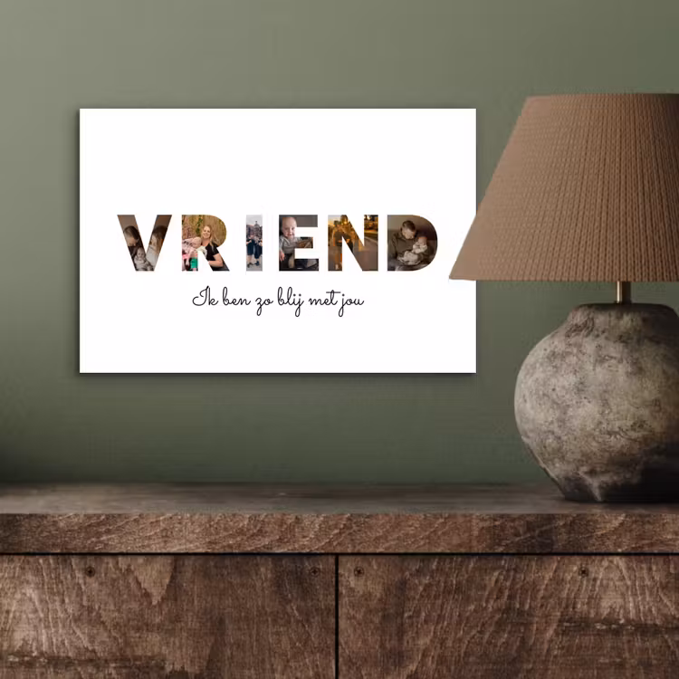 Aluminium schilderij - Vriend - Lettercollage — 3