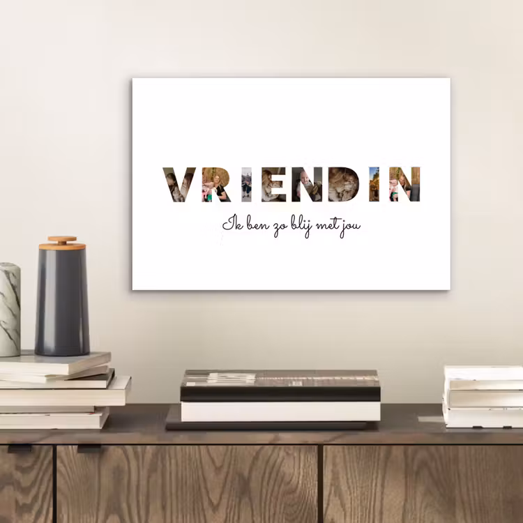 Aluminium schilderij - Vriendin - Lettercollage — 2