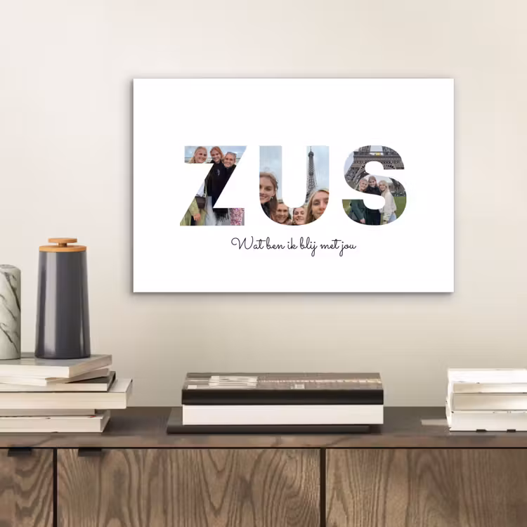 Aluminium schilderij - Zus - Lettercollage — 2