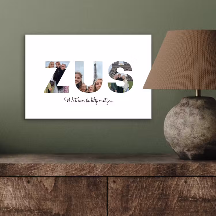 Aluminium schilderij - Zus - Lettercollage — 3