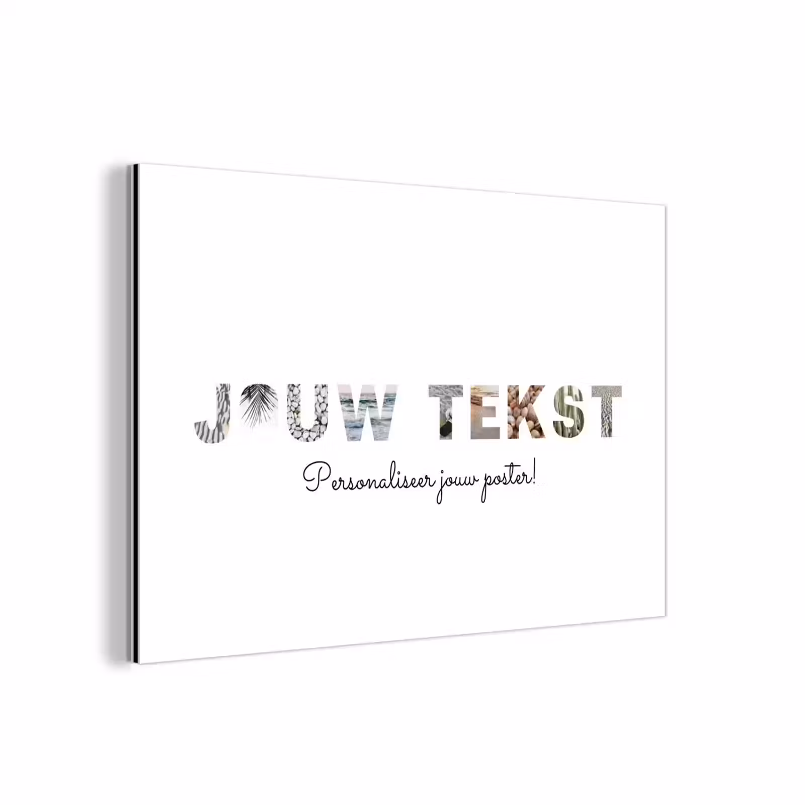 Aluminium schilderij - Jouw Tekst - Lettercollage — 1