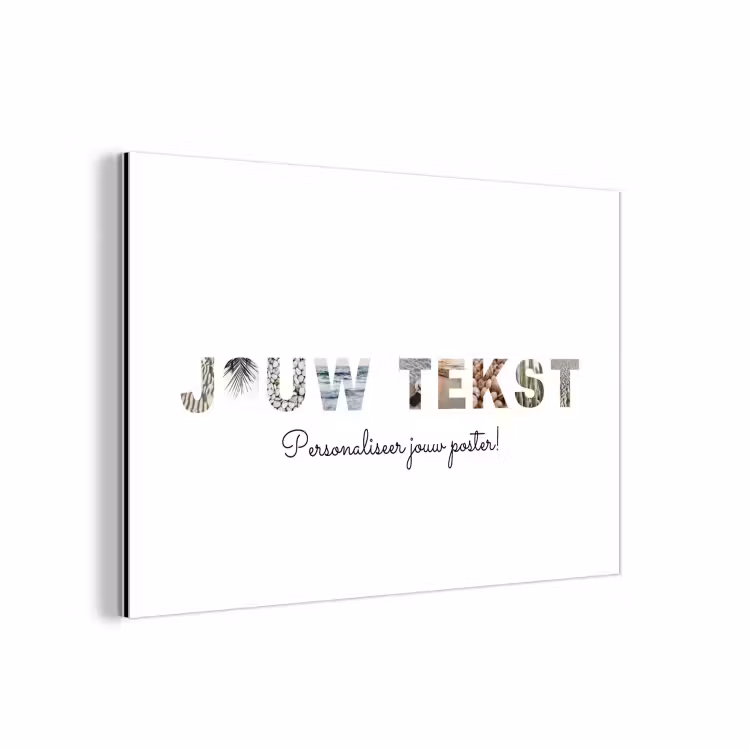 Aluminium schilderij - Jouw Tekst - Lettercollage — 1
