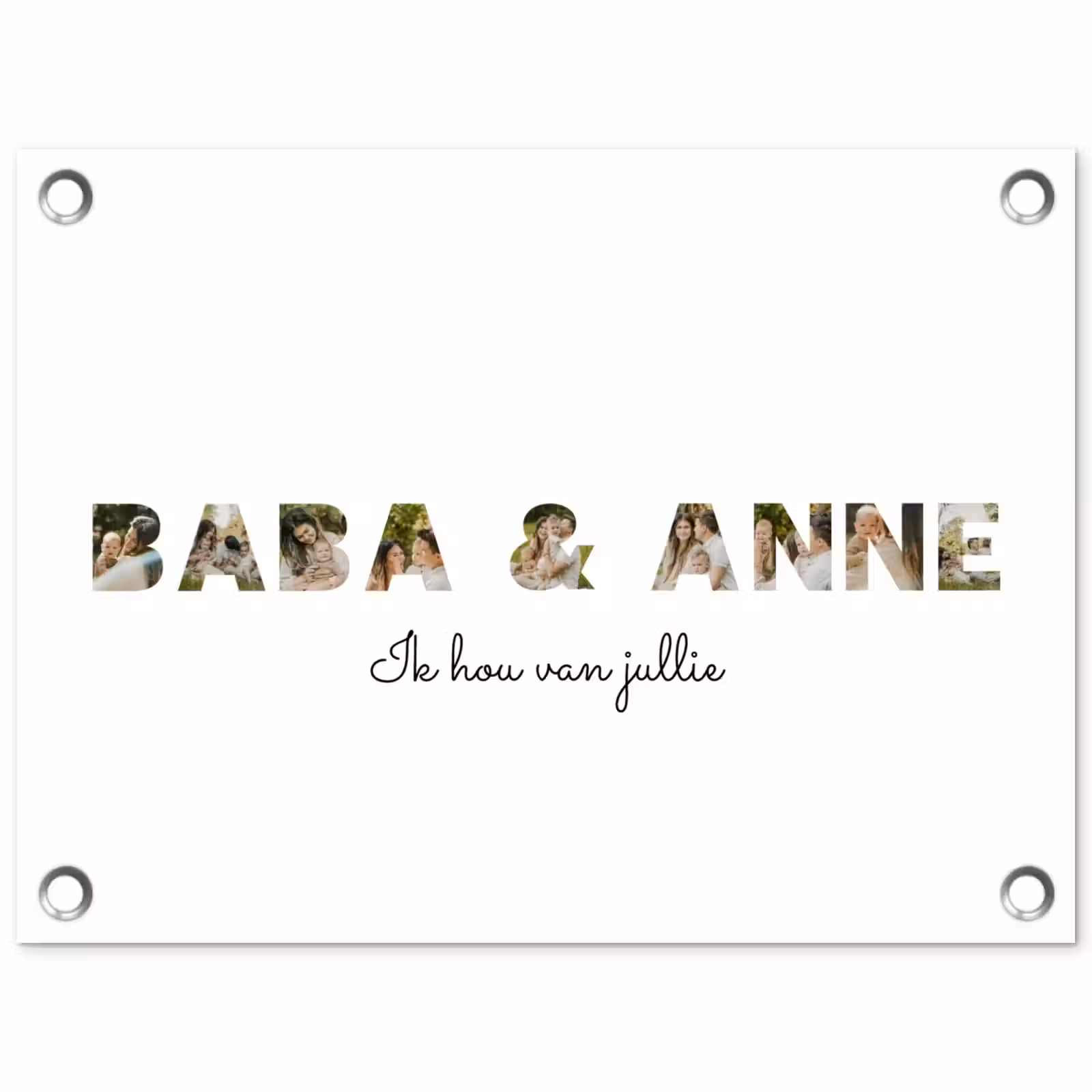 Gepersonaliseerde tuinposter - Baba & Anne - Lettercollage — 1