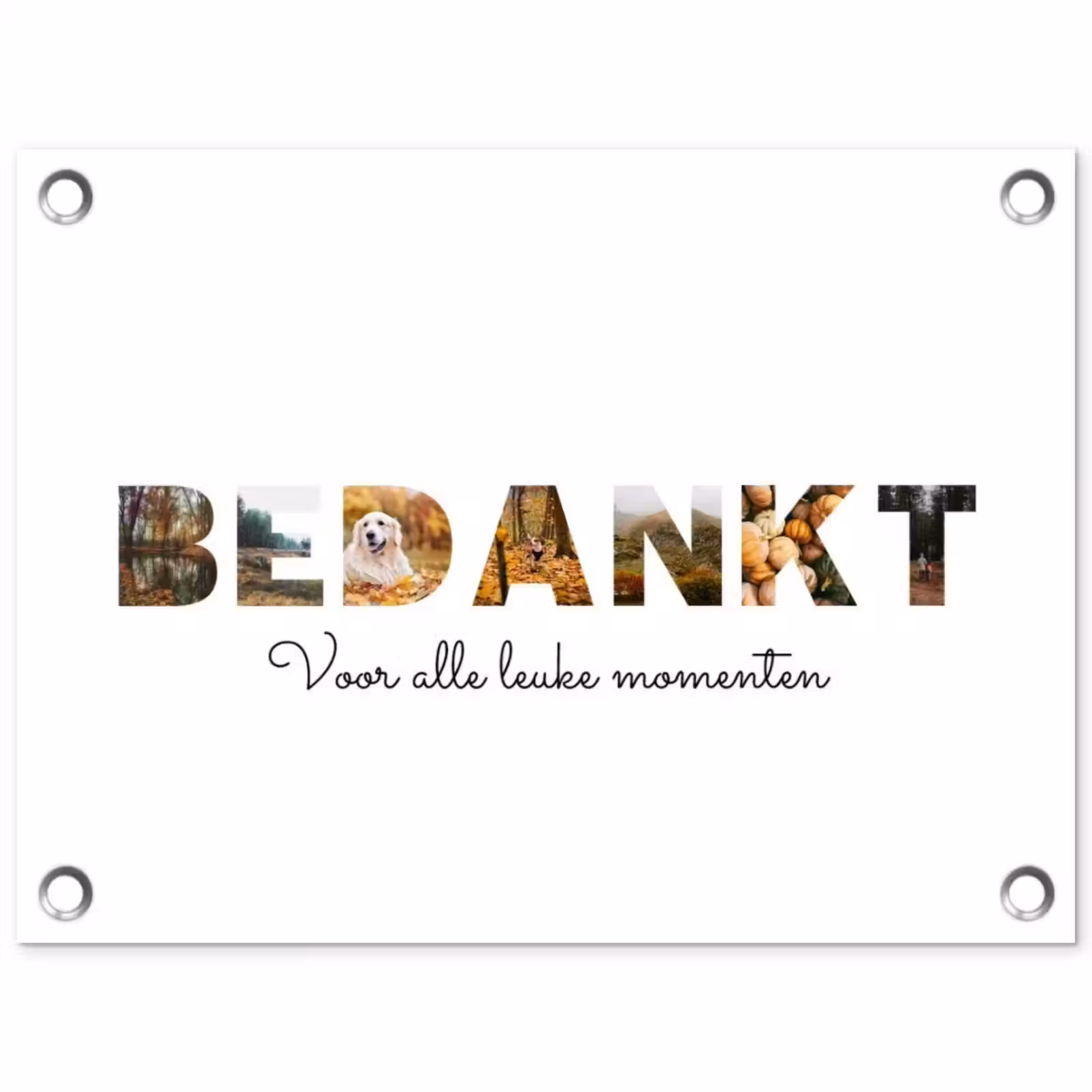 Gepersonaliseerde tuinposter - Bedankt - Lettercollage — 1