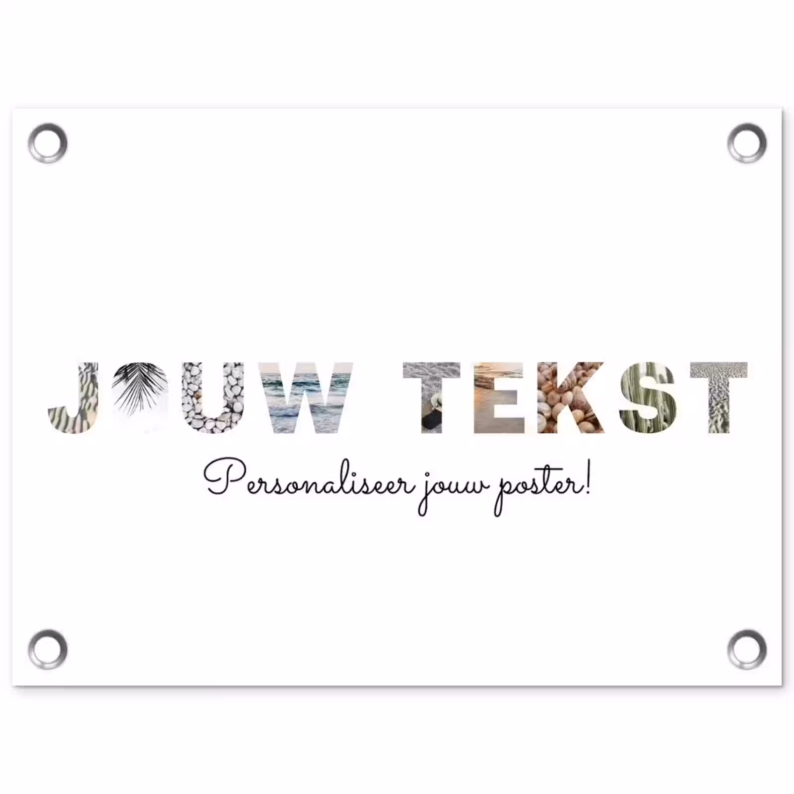 Gepersonaliseerde tuinposter - Jouw Tekst - Lettercollage — 1