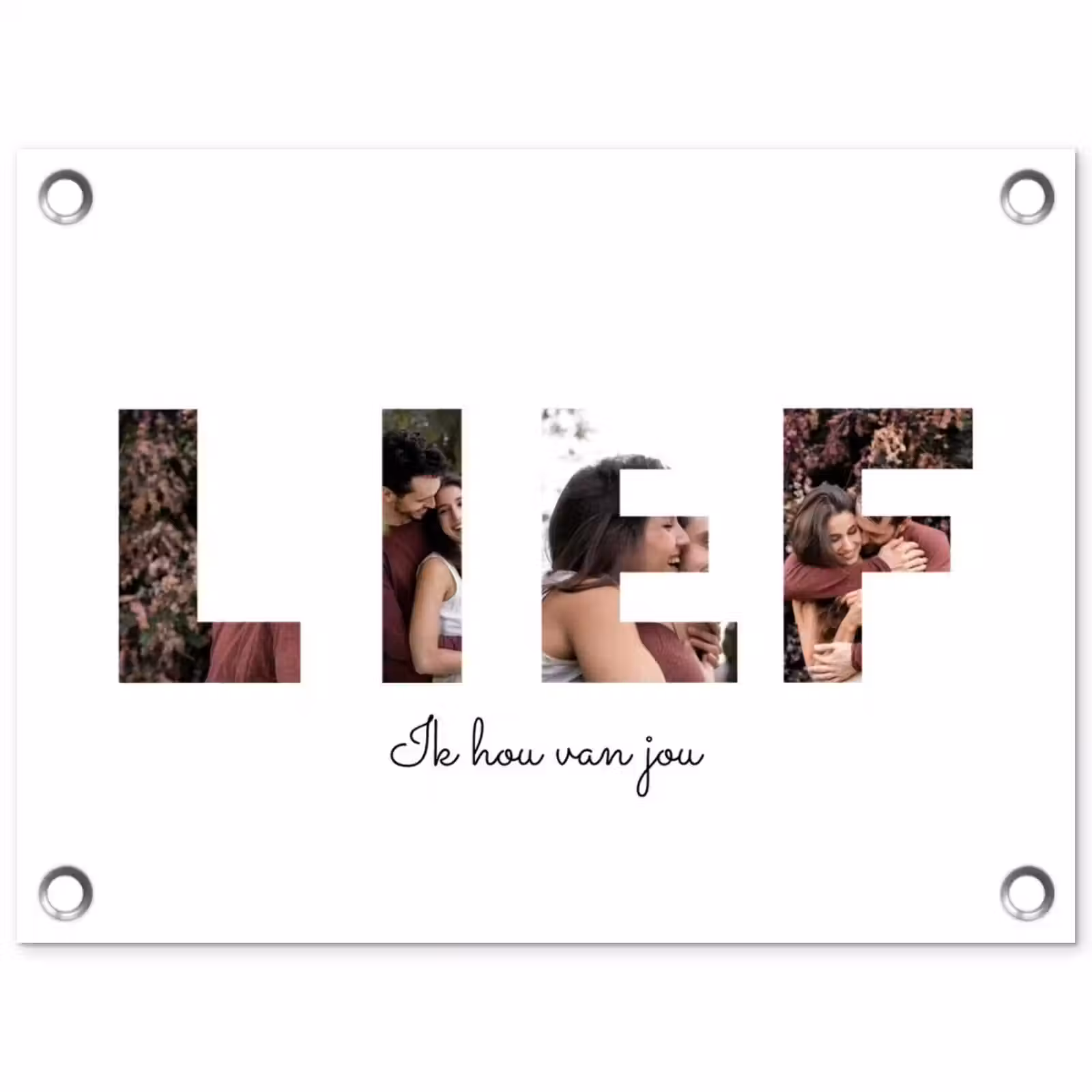 Gepersonaliseerde tuinposter - Lief - Lettercollage — 1