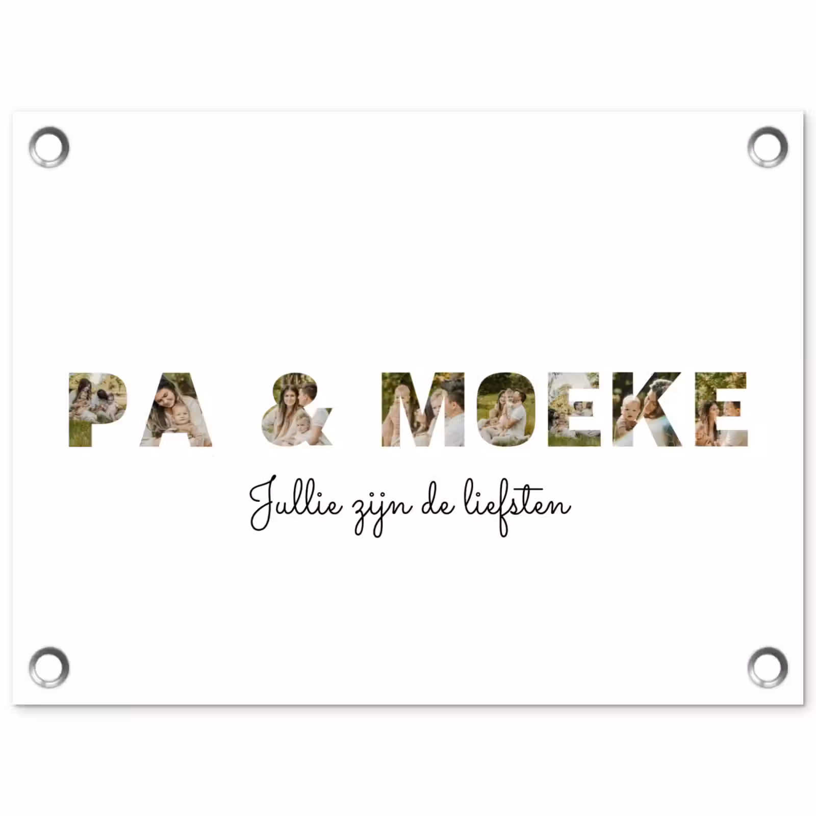 Gepersonaliseerde tuinposter - Pa & Moeke - Lettercollage — 1