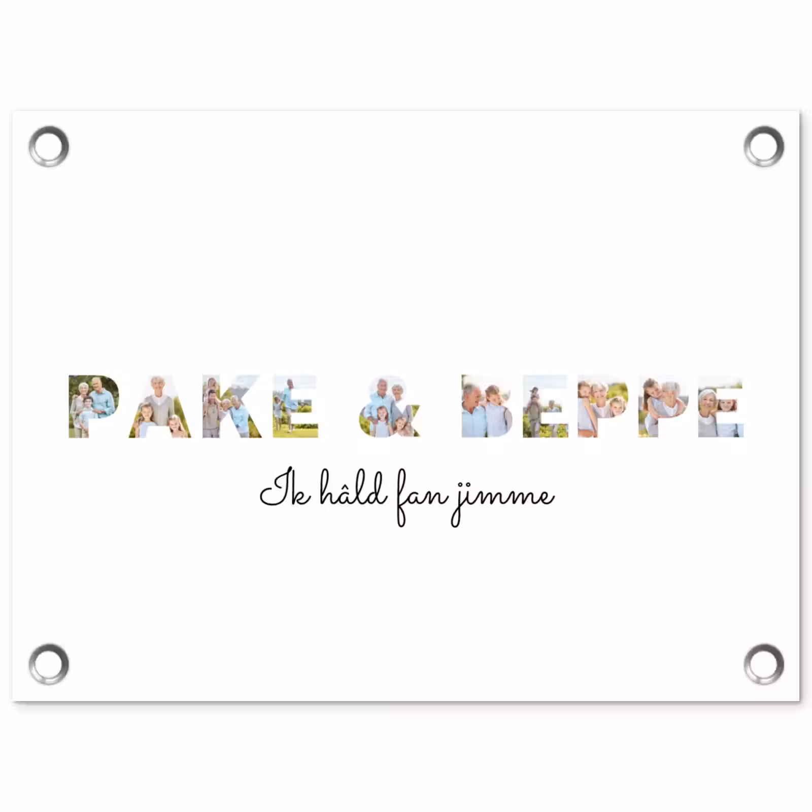 Gepersonaliseerde tuinposter - Pake & Beppe - Lettercollage — 1