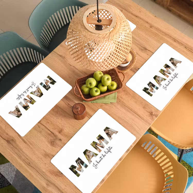 Gepersonaliseerde placemat - 6 stuks - Mama - Lettercollage — 6