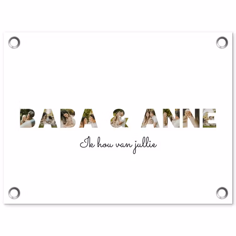 Gepersonaliseerde tuinposter - Baba & Anne - Lettercollage — 1
