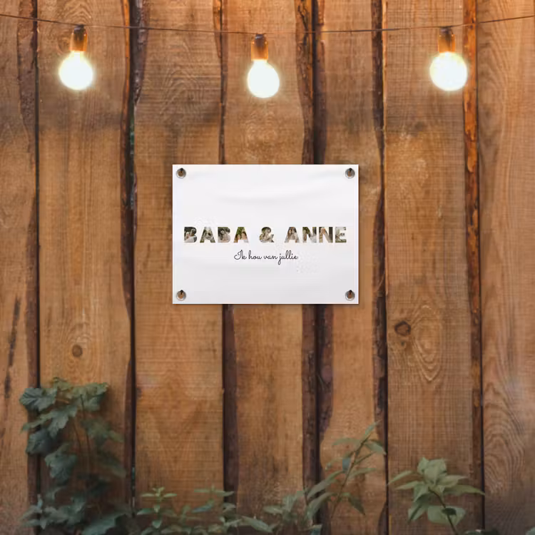 Gepersonaliseerde tuinposter - Baba & Anne - Lettercollage — 2