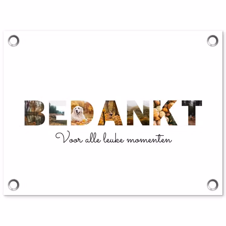 Gepersonaliseerde tuinposter - Bedankt - Lettercollage — 1