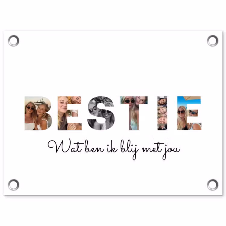 Gepersonaliseerde tuinposter - Bestie - Lettercollage — 1