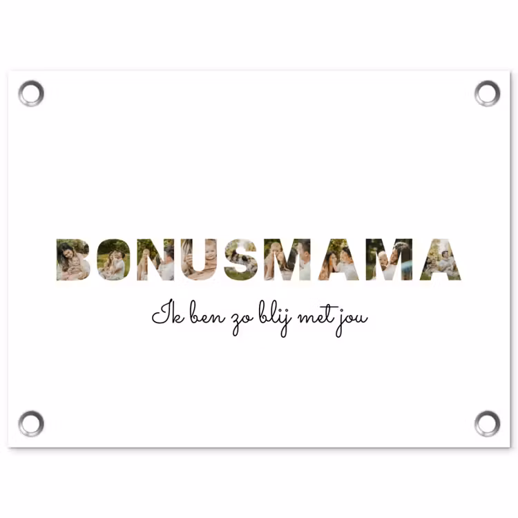 Gepersonaliseerde tuinposter - Bonusmama - Lettercollage — 1