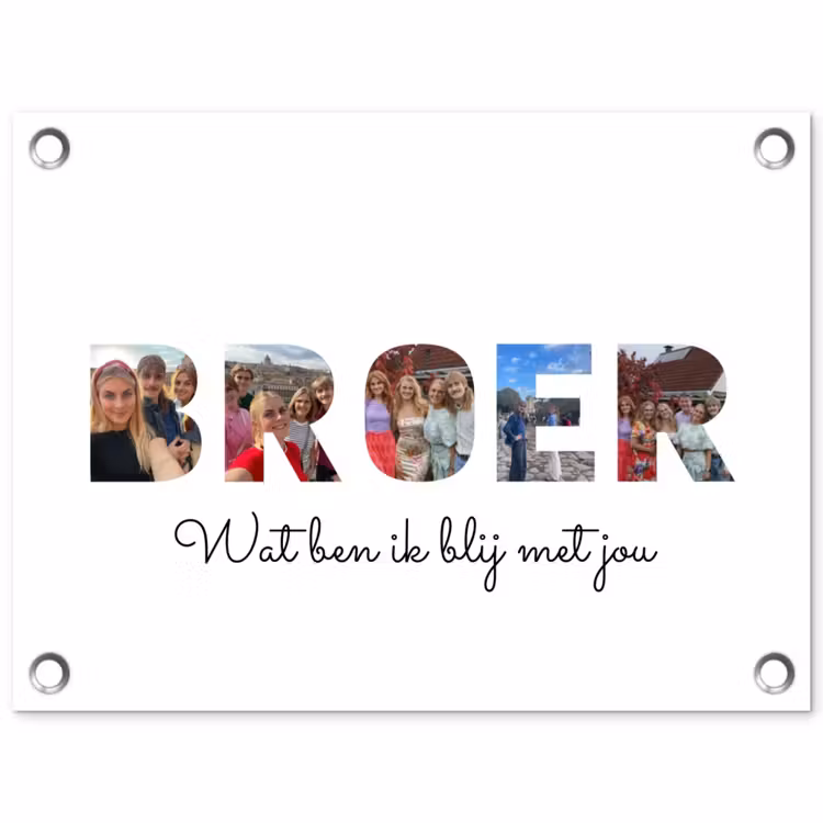 Gepersonaliseerde tuinposter - Broer - Lettercollage — 1