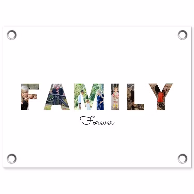 Gepersonaliseerde tuinposter - Family - Lettercollage — 1