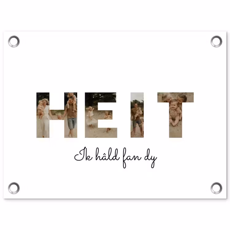 Gepersonaliseerde tuinposter - Heit - Lettercollage — 1