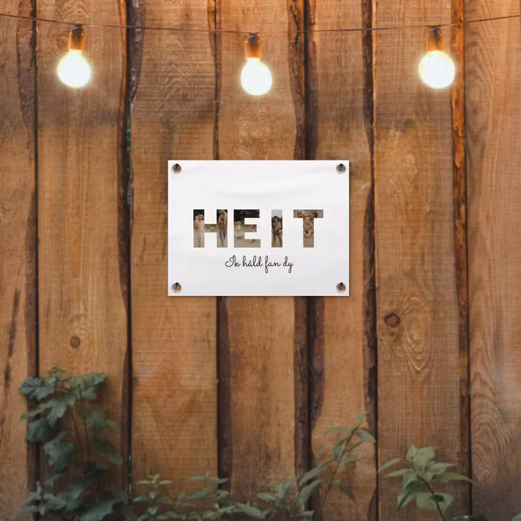 Gepersonaliseerde tuinposter - Heit - Lettercollage — 2