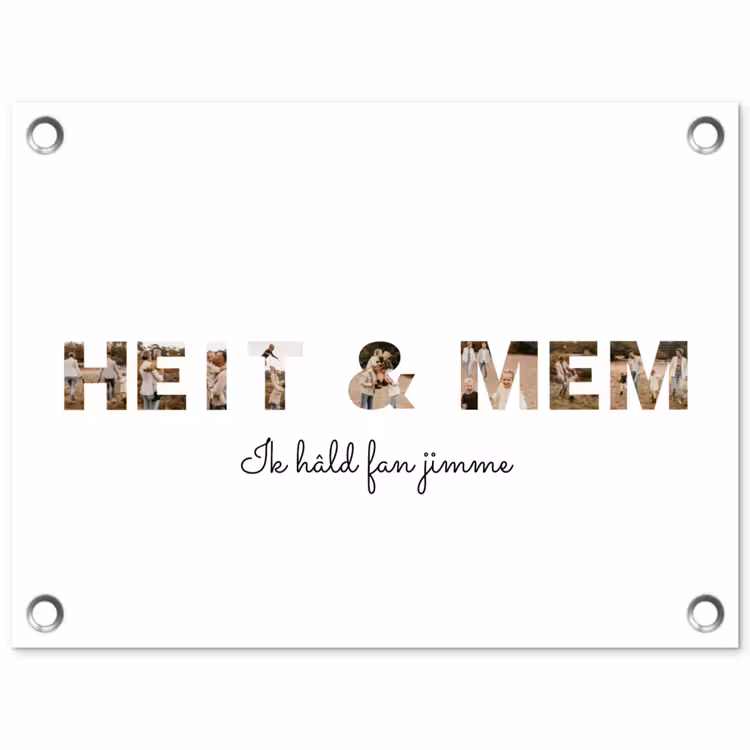 Gepersonaliseerde tuinposter - Heit & Mem - Lettercollage — 1