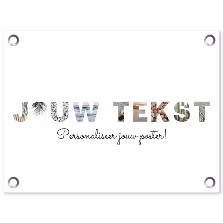 Gepersonaliseerde tuinposter - Jouw Tekst - Lettercollage — 1