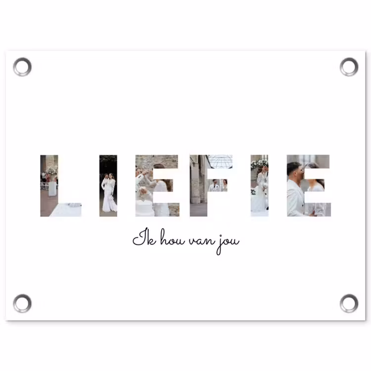 Gepersonaliseerde tuinposter - Liefie - Lettercollage — 1