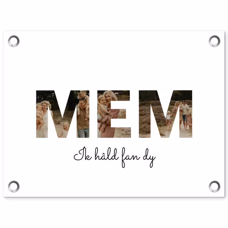 Gepersonaliseerde tuinposter - Mem - Lettercollage — 1
