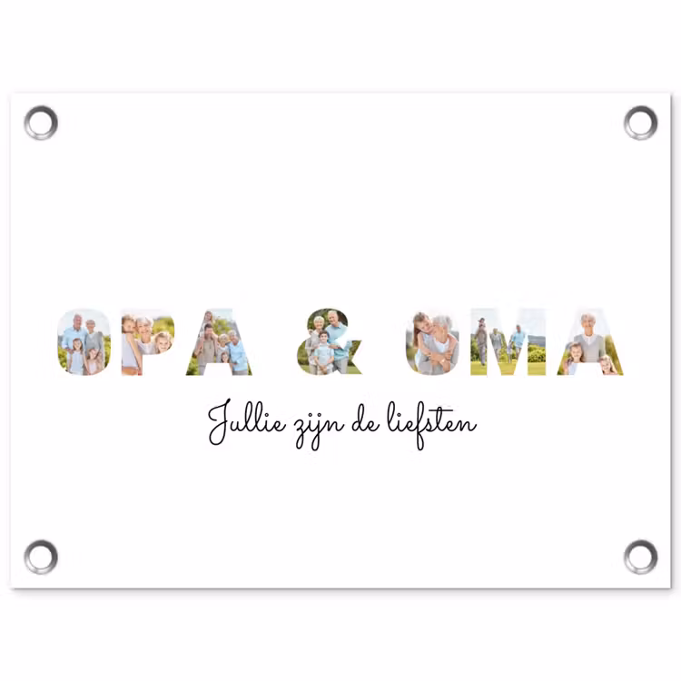 Gepersonaliseerde tuinposter - Opa & Oma - Lettercollage — 1
