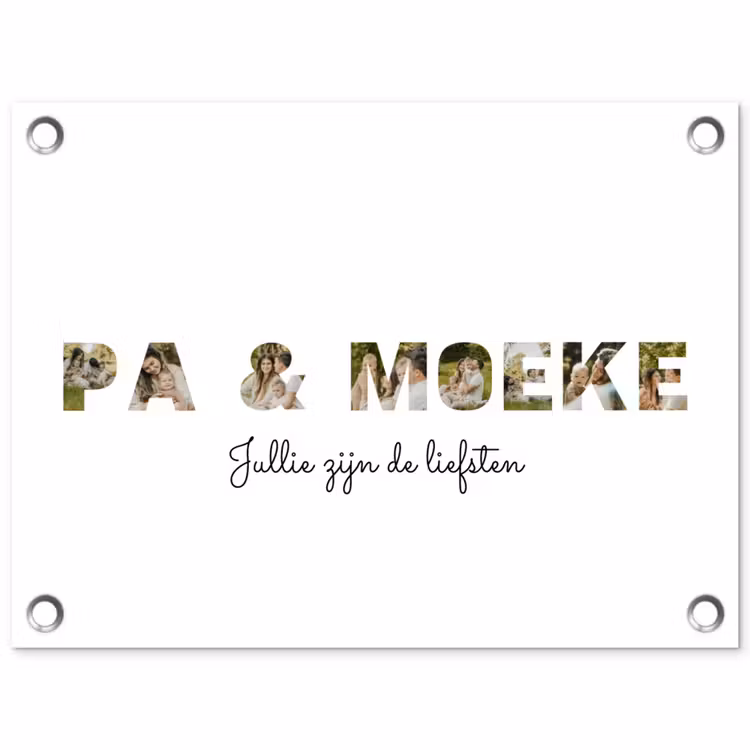 Gepersonaliseerde tuinposter - Pa & Moeke - Lettercollage — 1