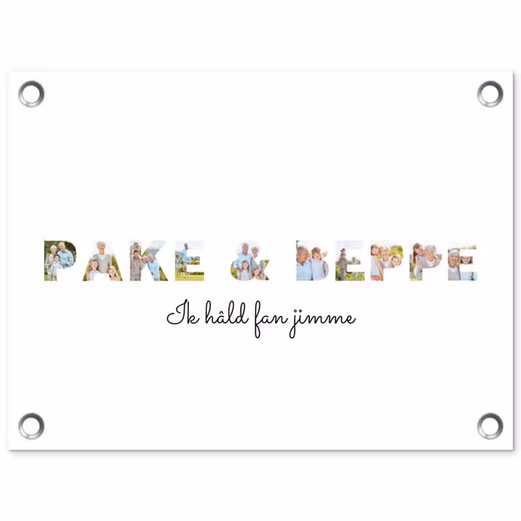 Gepersonaliseerde tuinposter - Pake & Beppe - Lettercollage — 1