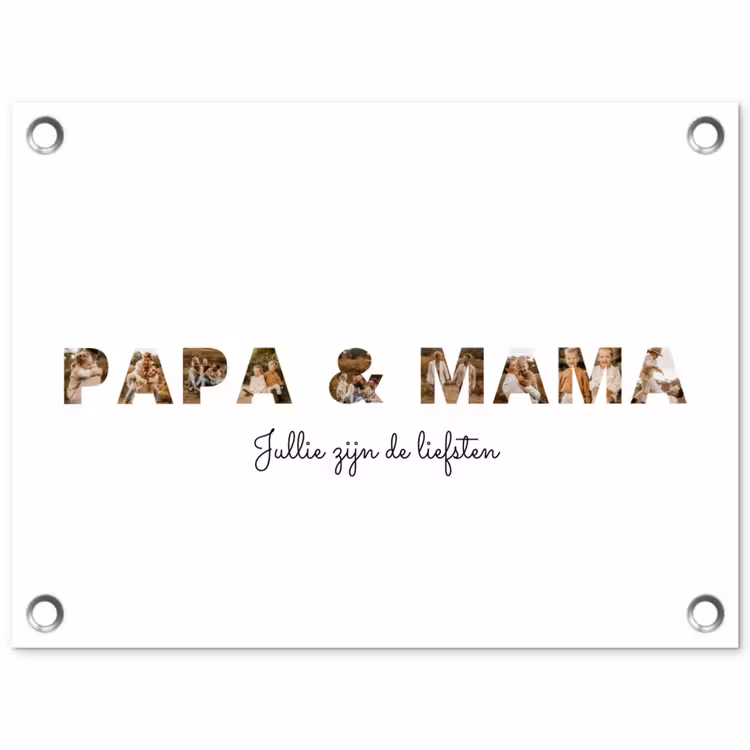 Gepersonaliseerde tuinposter - Papa & Mama - Lettercollage — 1