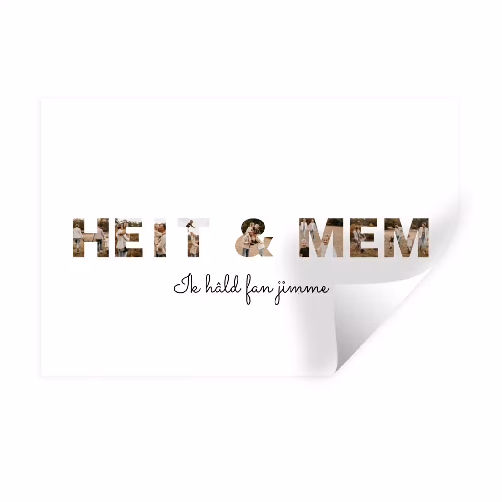 Gepersonaliseerde muursticker - Heit & Mem - Lettercollage — 1