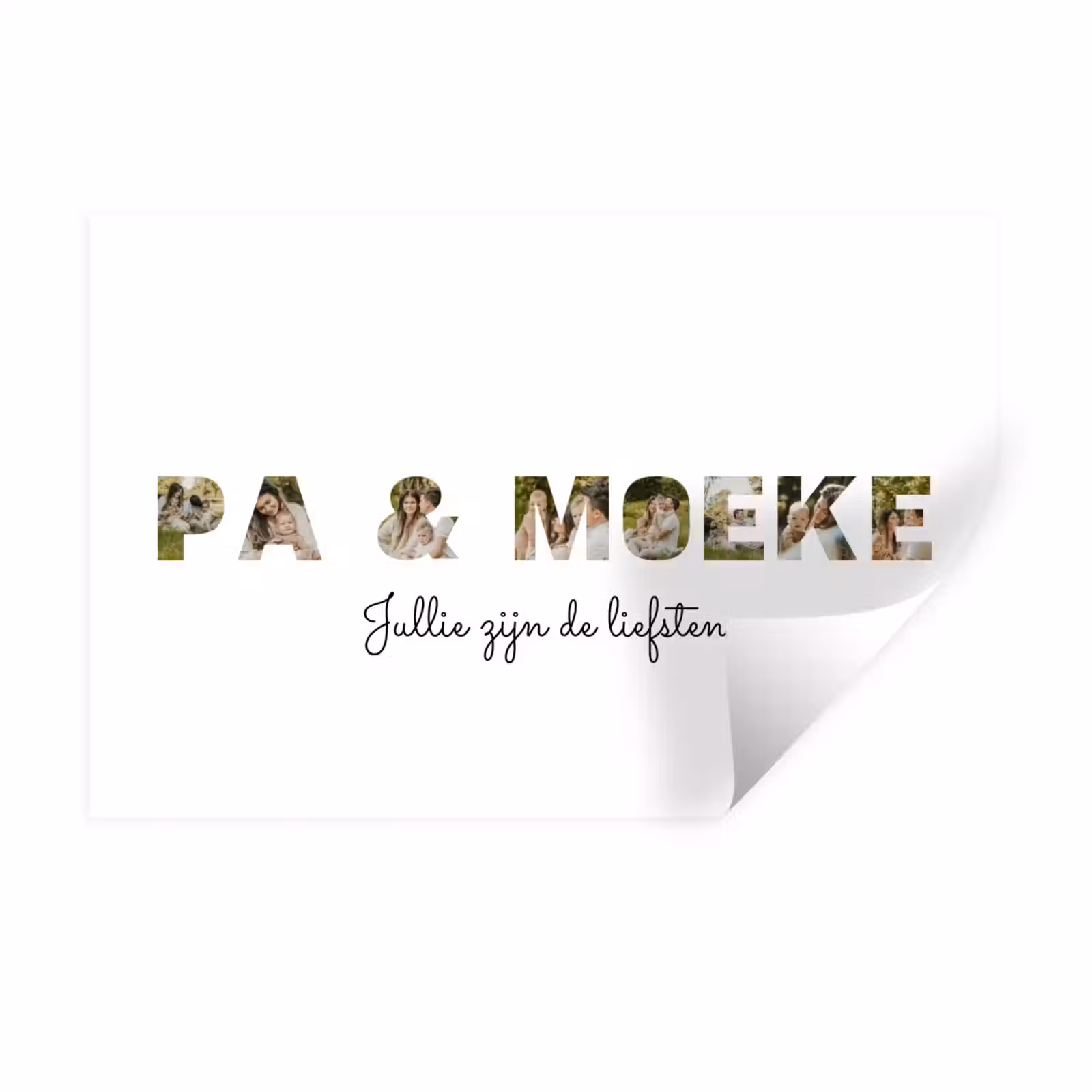 Gepersonaliseerde muursticker - Pa & Moeke - Lettercollage — 1