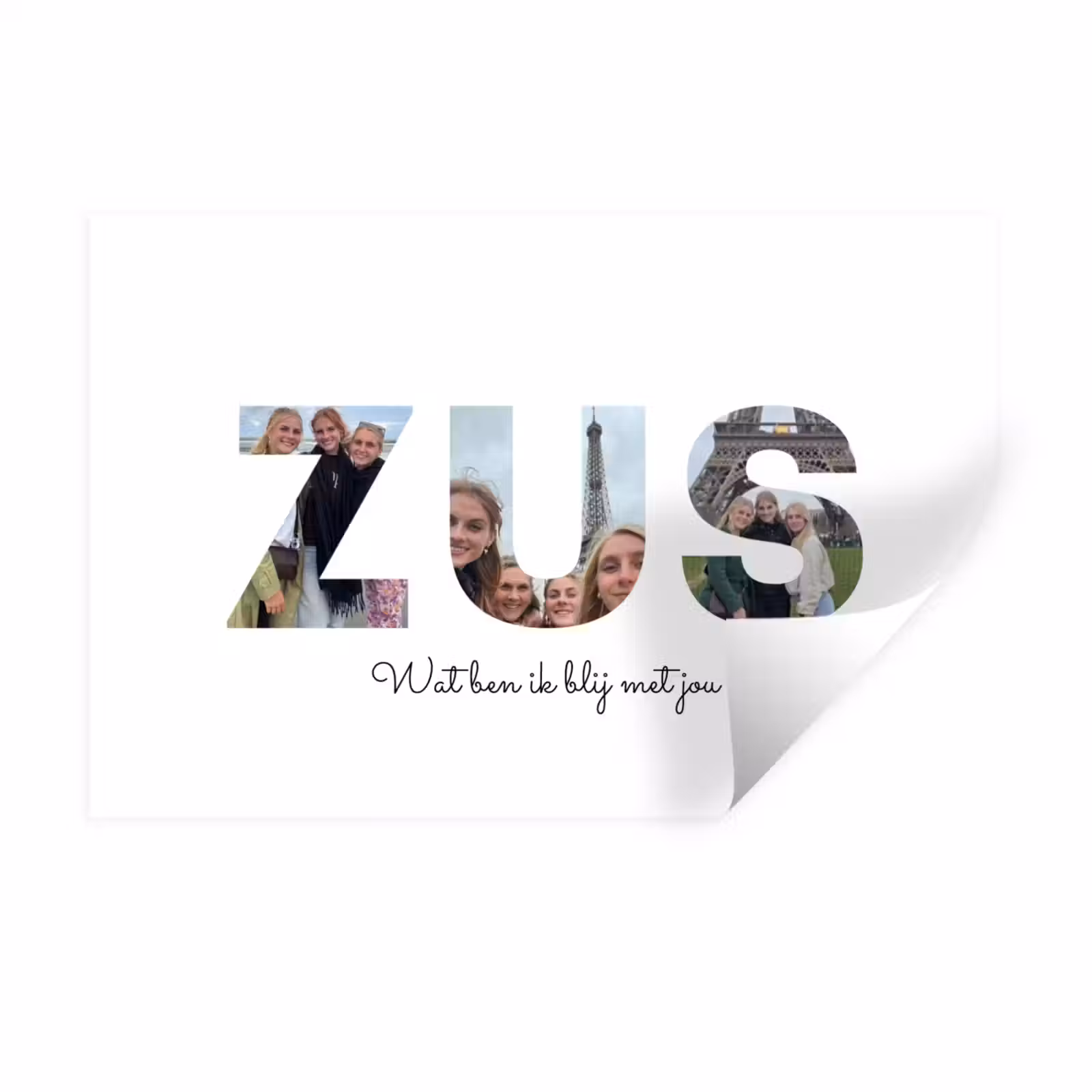 Gepersonaliseerde muursticker - Zus - Lettercollage — 1