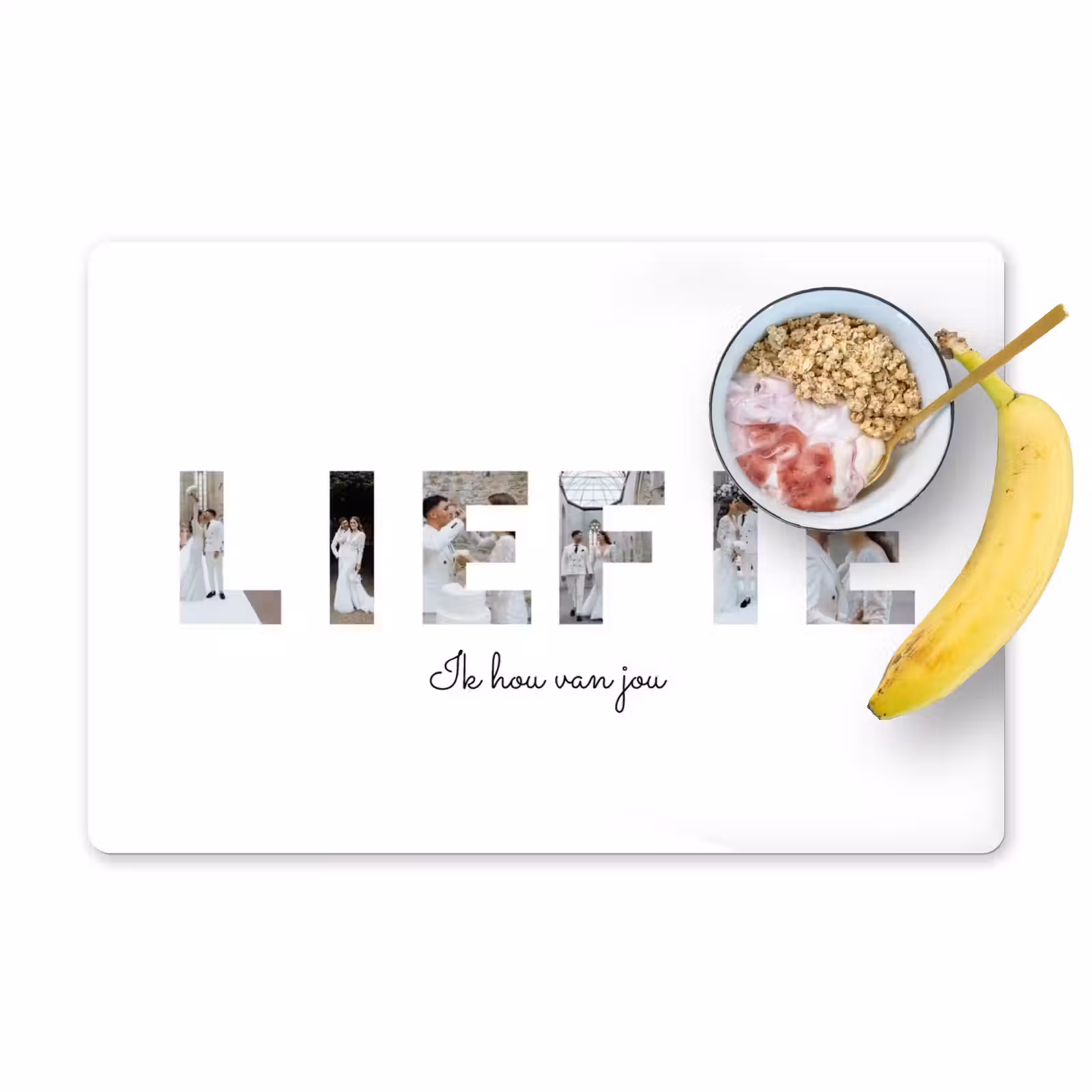 Gepersonaliseerde placemat - 6 stuks - Liefie - Lettercollage — 1