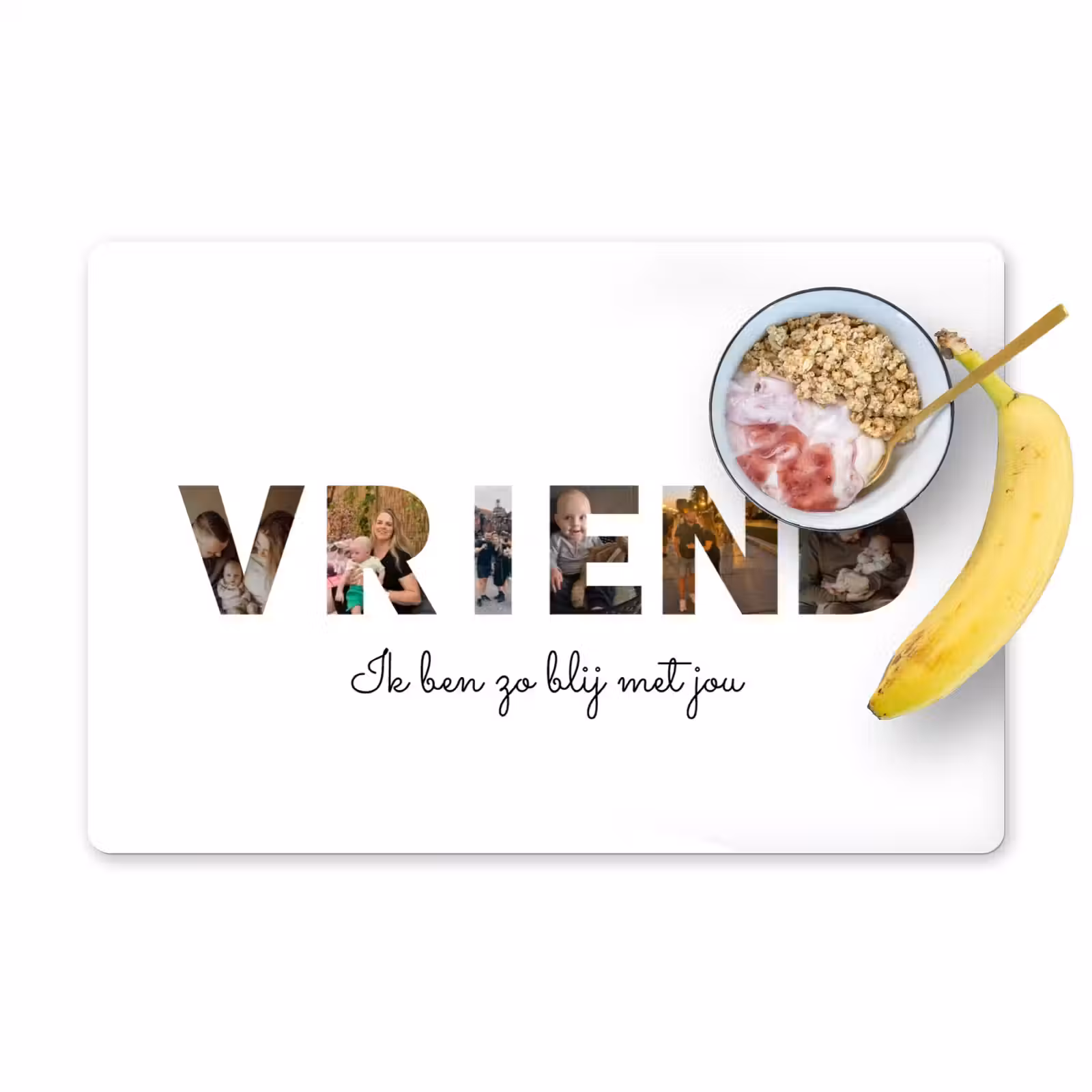 Gepersonaliseerde placemat - 6 stuks - Vriend - Lettercollage — 1