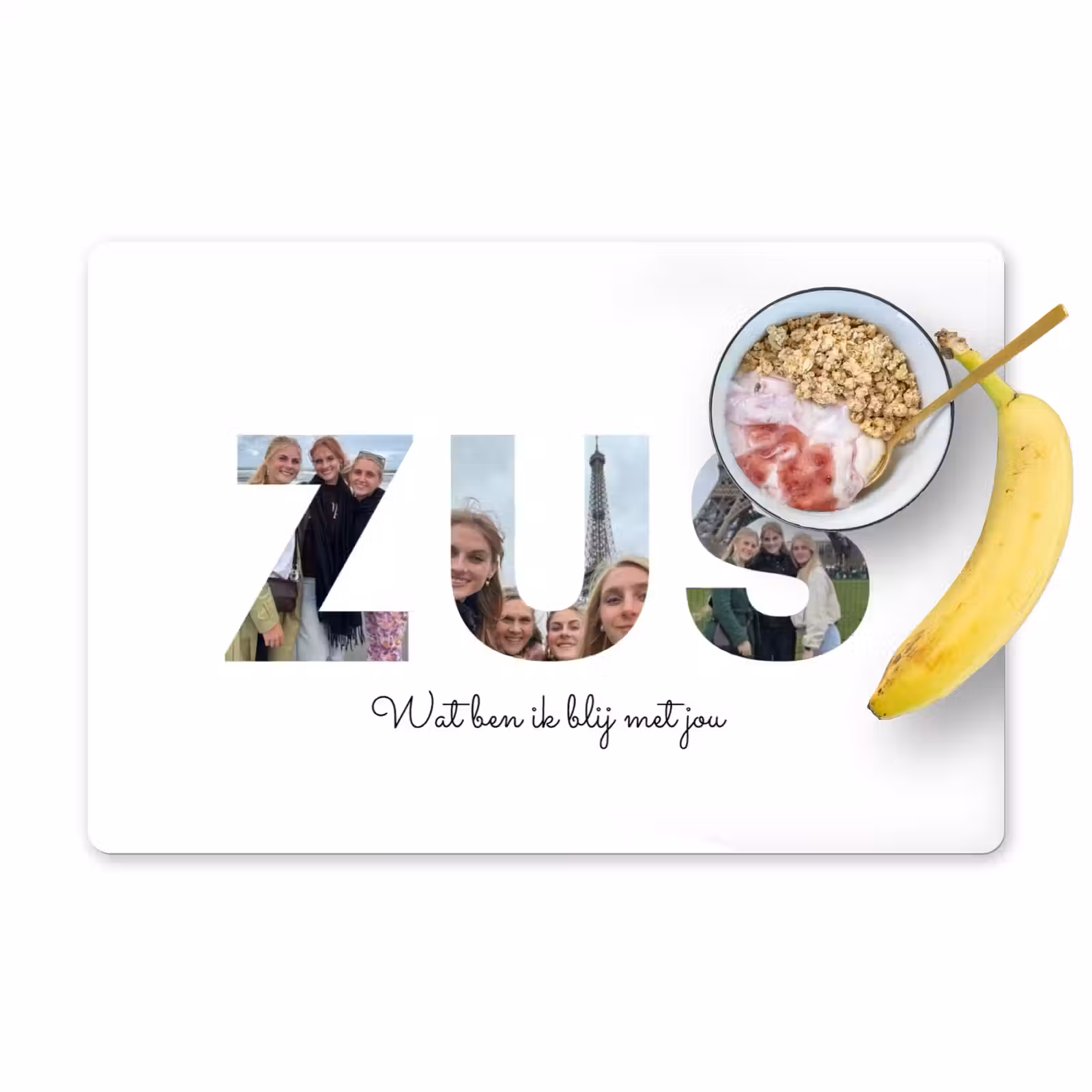 Gepersonaliseerde placemat - 6 stuks - Zus - Lettercollage — 1