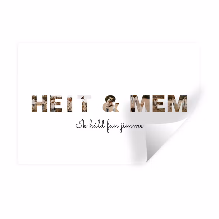 Gepersonaliseerde muursticker - Heit & Mem - Lettercollage — 1