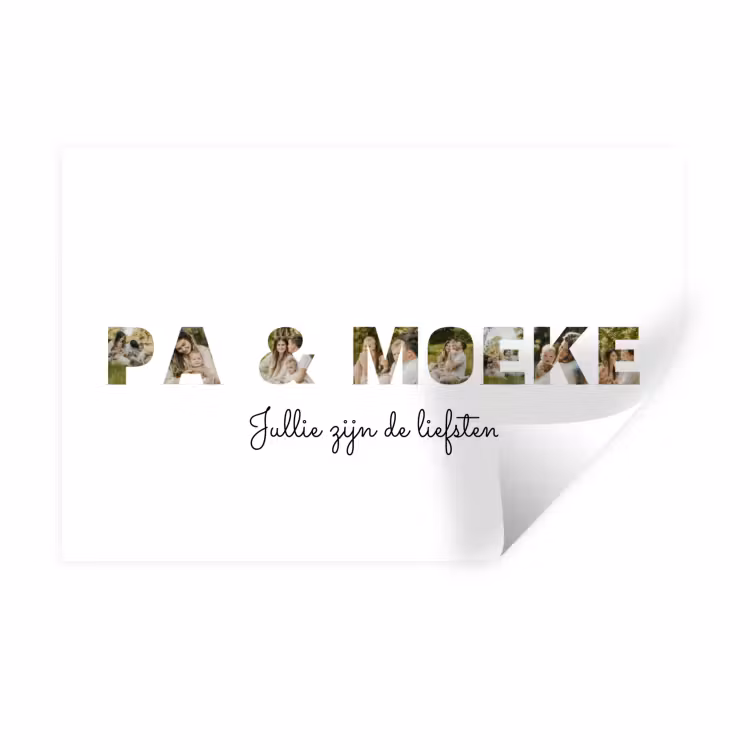 Gepersonaliseerde muursticker - Pa & Moeke - Lettercollage — 1
