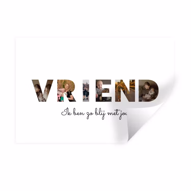 Gepersonaliseerde muursticker - Vriend - Lettercollage — 1