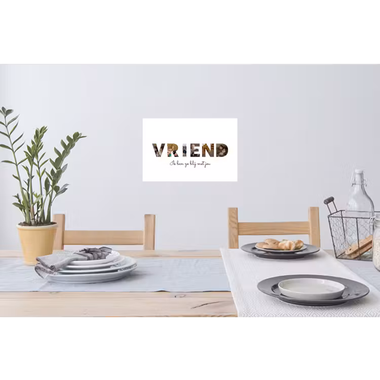 Gepersonaliseerde muursticker - Vriend - Lettercollage — 3