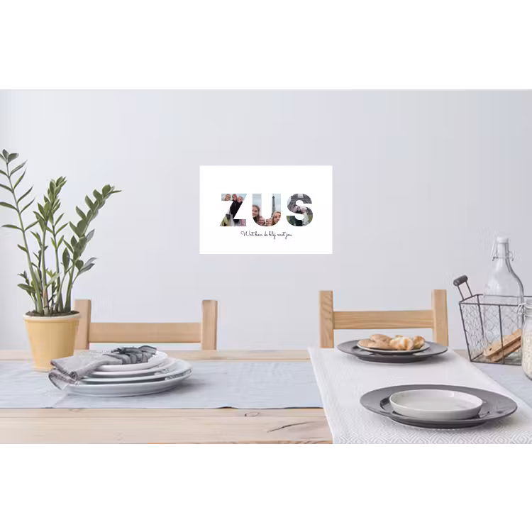 Gepersonaliseerde muursticker - Zus - Lettercollage — 3