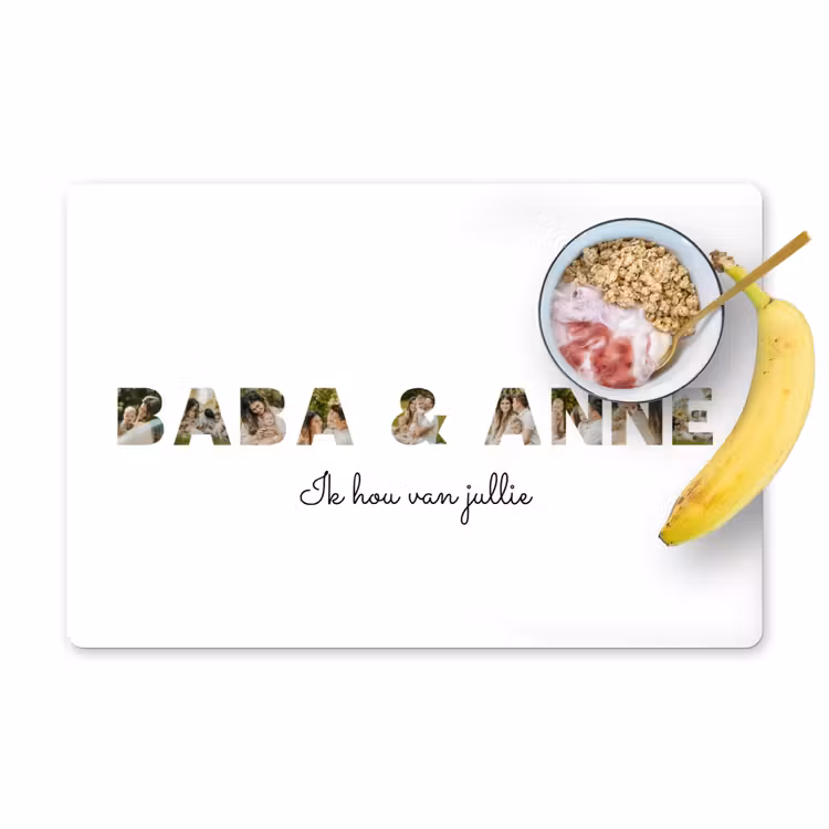 Gepersonaliseerde placemat - 6 stuks - Baba & Anne - Lettercollage — 1