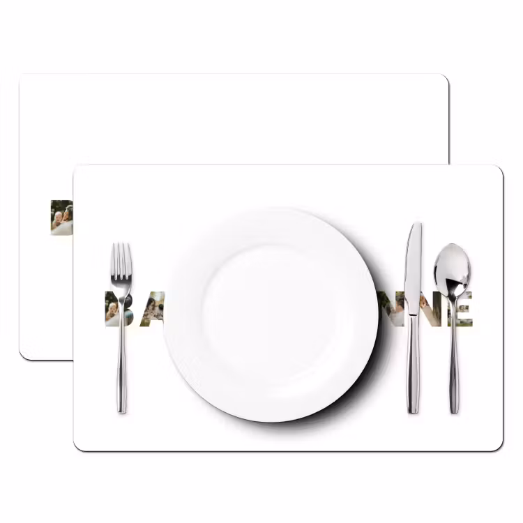 Gepersonaliseerde placemat - 6 stuks - Baba & Anne - Lettercollage — 2