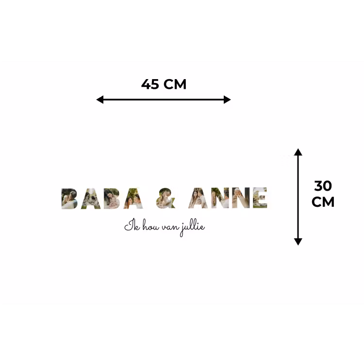 Gepersonaliseerde placemat - 6 stuks - Baba & Anne - Lettercollage — 3