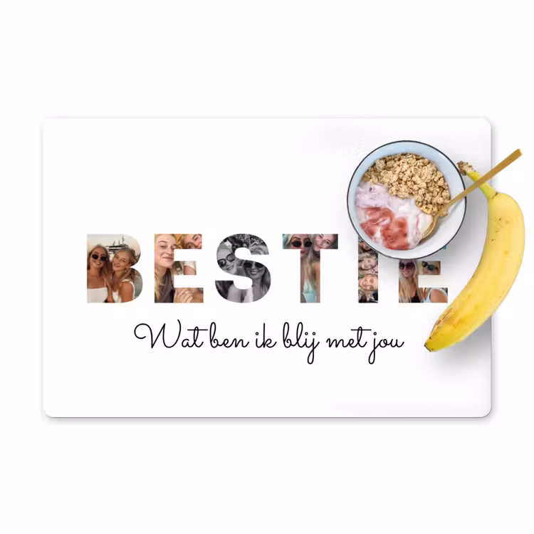 Gepersonaliseerde placemat - 6 stuks - Bestie - Lettercollage — 1